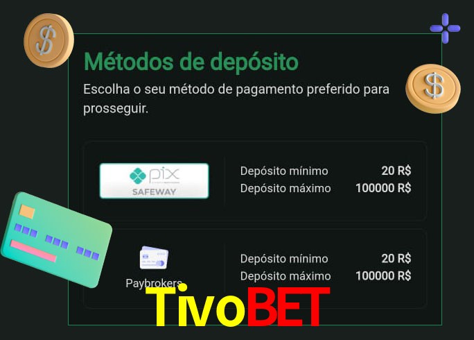 O cassino Tivobet oferece uma grande variedade de métodos de pagamento